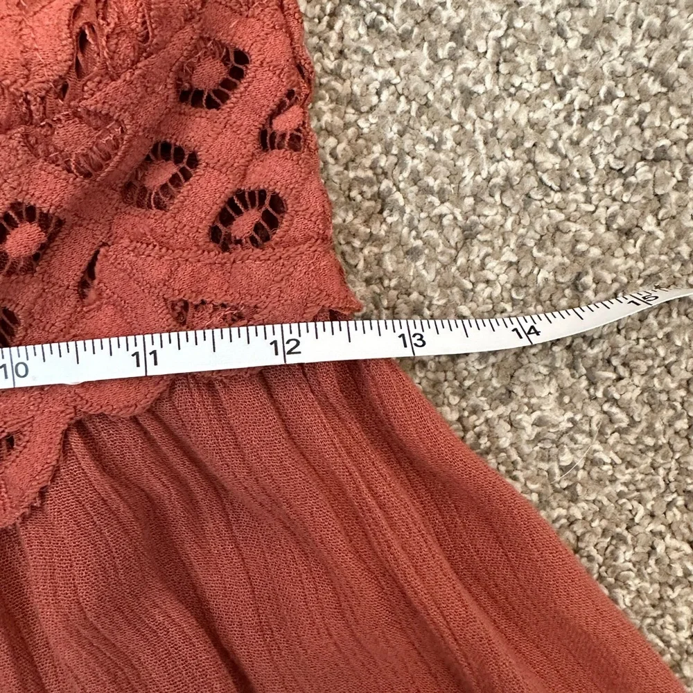 Free People FP One Adella Slip Dress Women’s Large Rust Orange Festival Boho - Picture 10 of 15